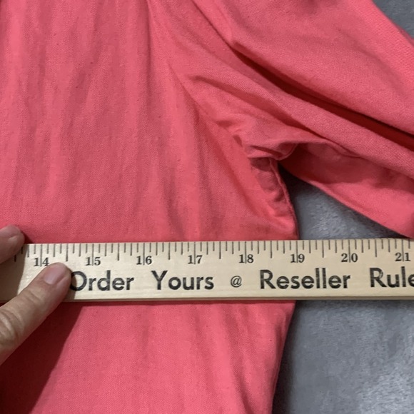 Every‎ Dress Womens Medium Pink Linen Rayon Tie Back Puff Sleeve Boho Babydoll - Picture 10 of 11